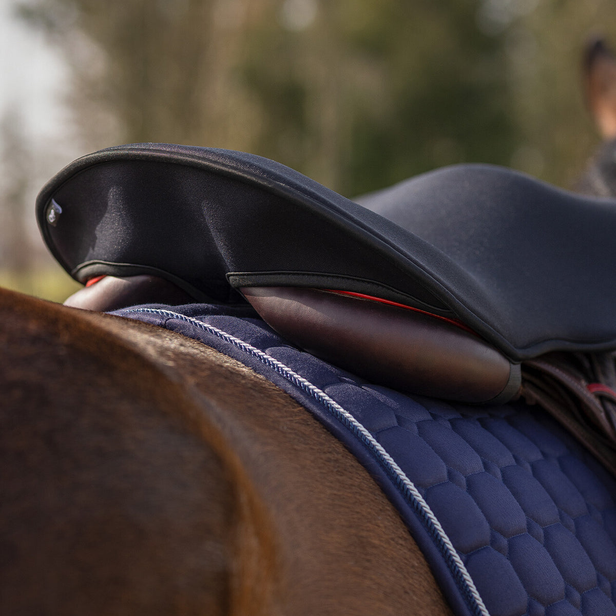Saddle seat cover memory foam