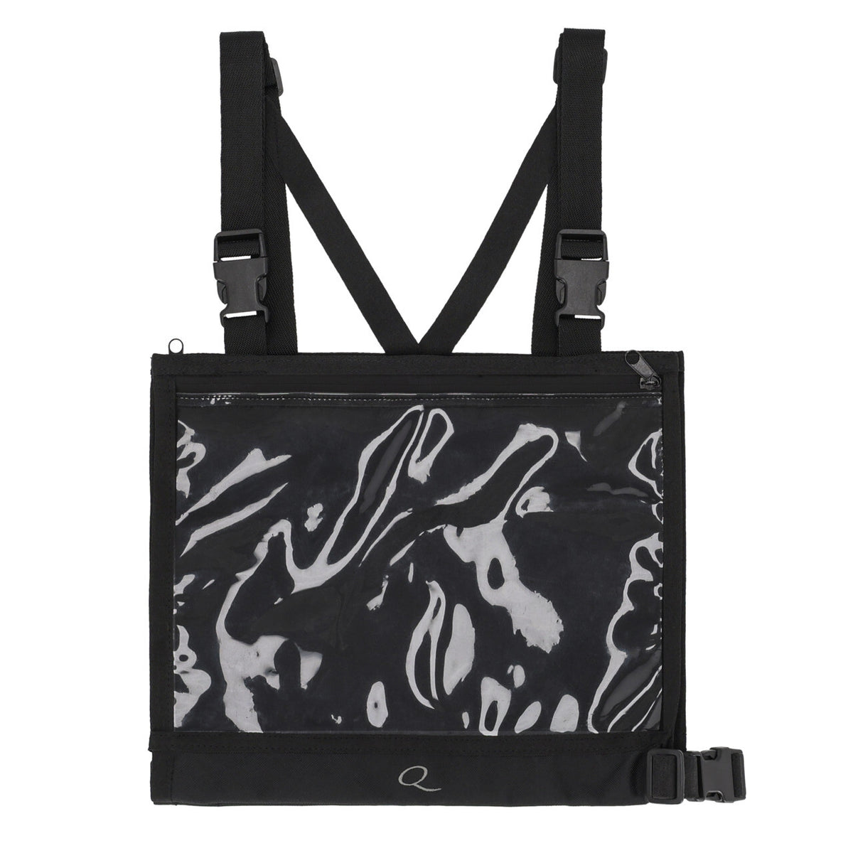 Number bib with zipper