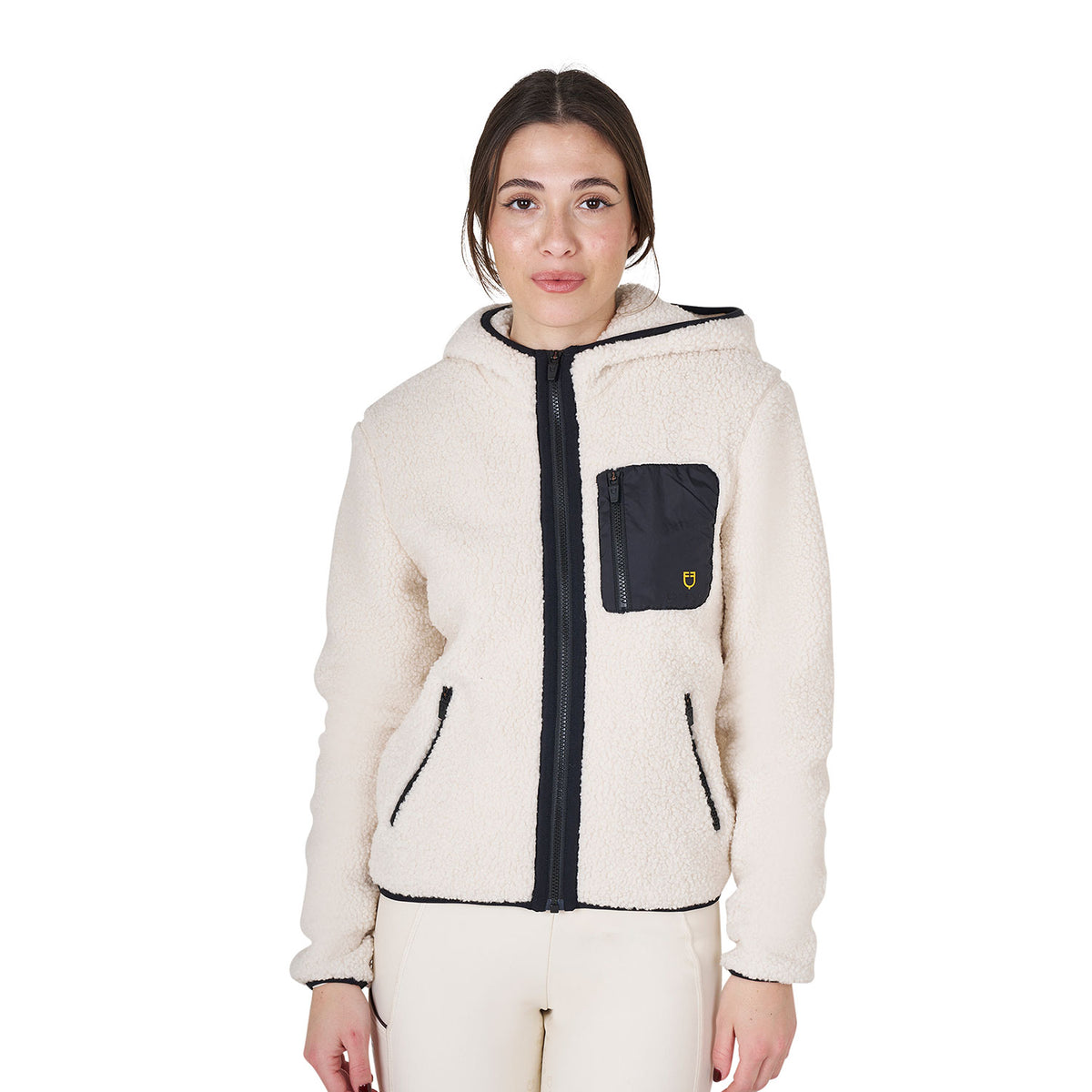 women's sweatshirt in fleece with front pocket White (11-0105) / XL