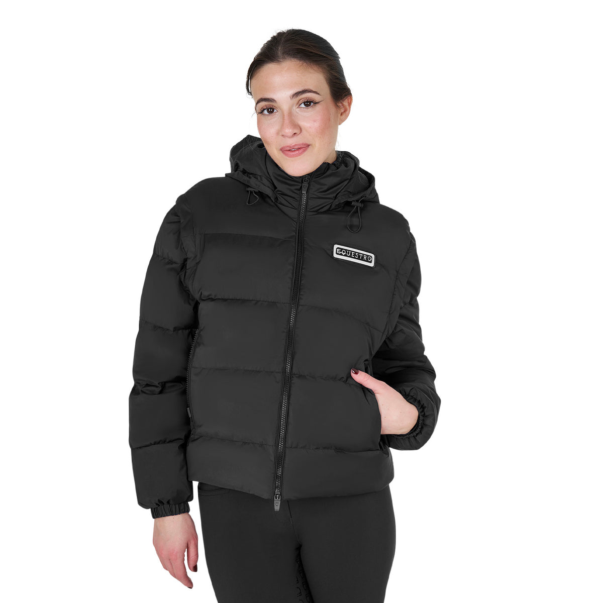 women's 3-in-1 down jacket with detachable inserts BLACK / XL