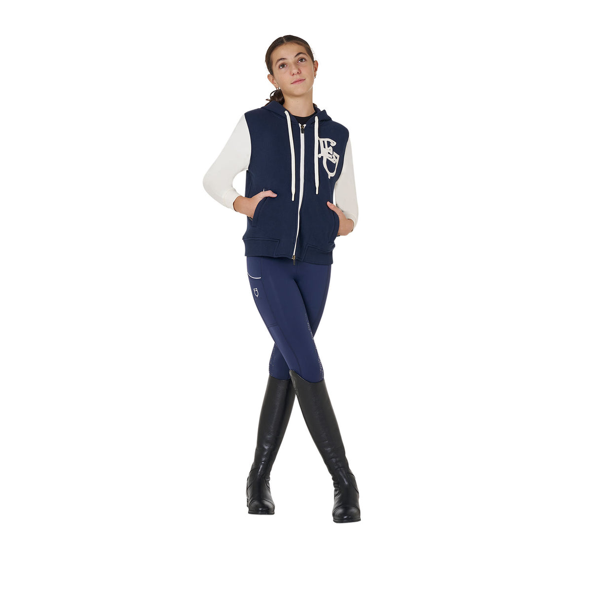 girls' eq two-tone hoodie with front zip