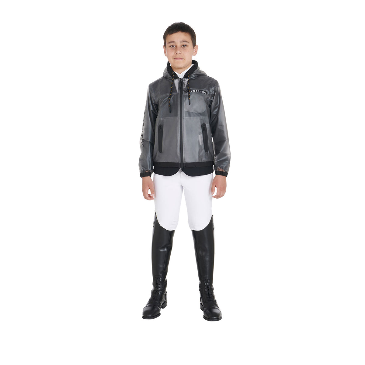 Kids' windproof zip hooded raincoat GREY / 8 YEARS