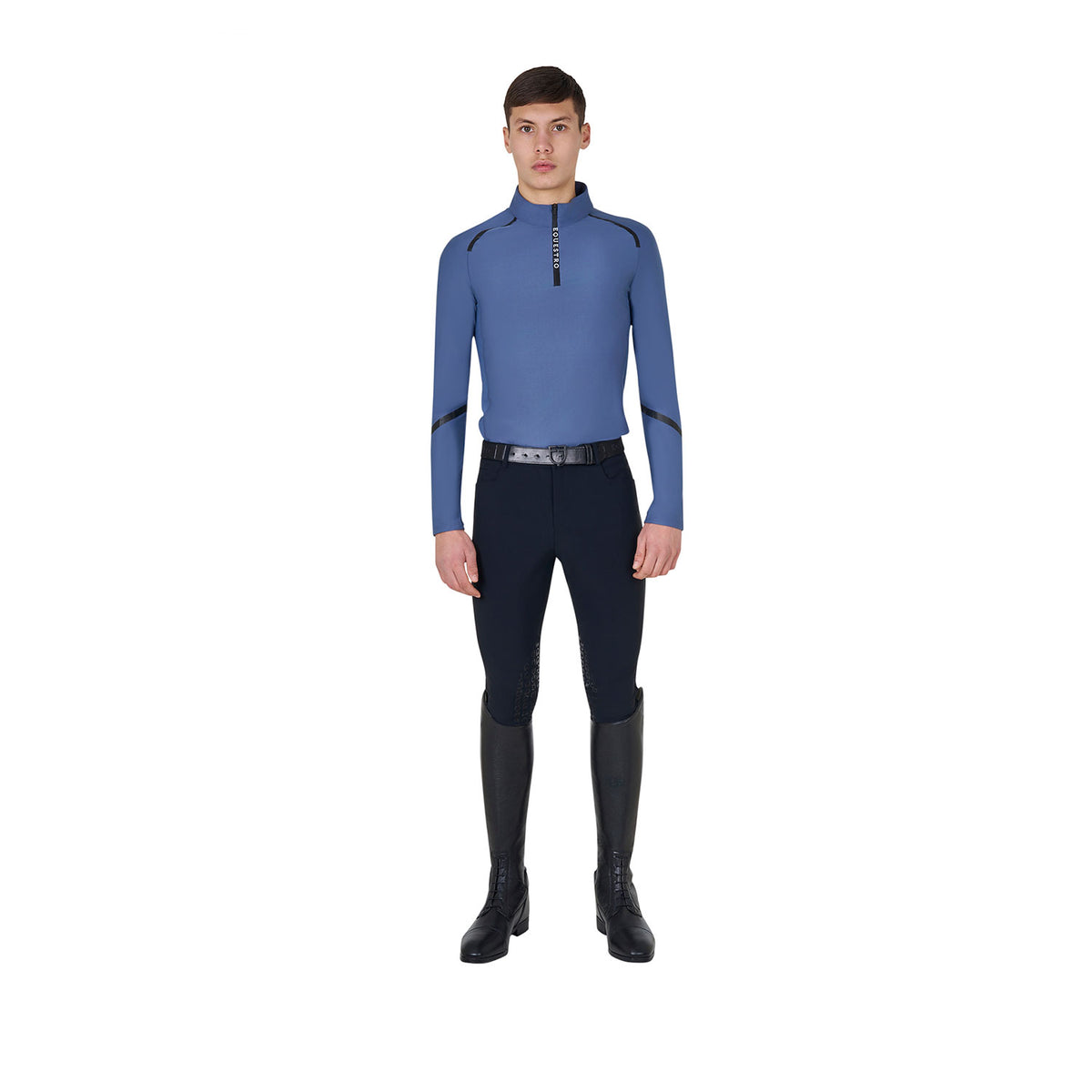 men's slim fit long sleeve training polo shirt
