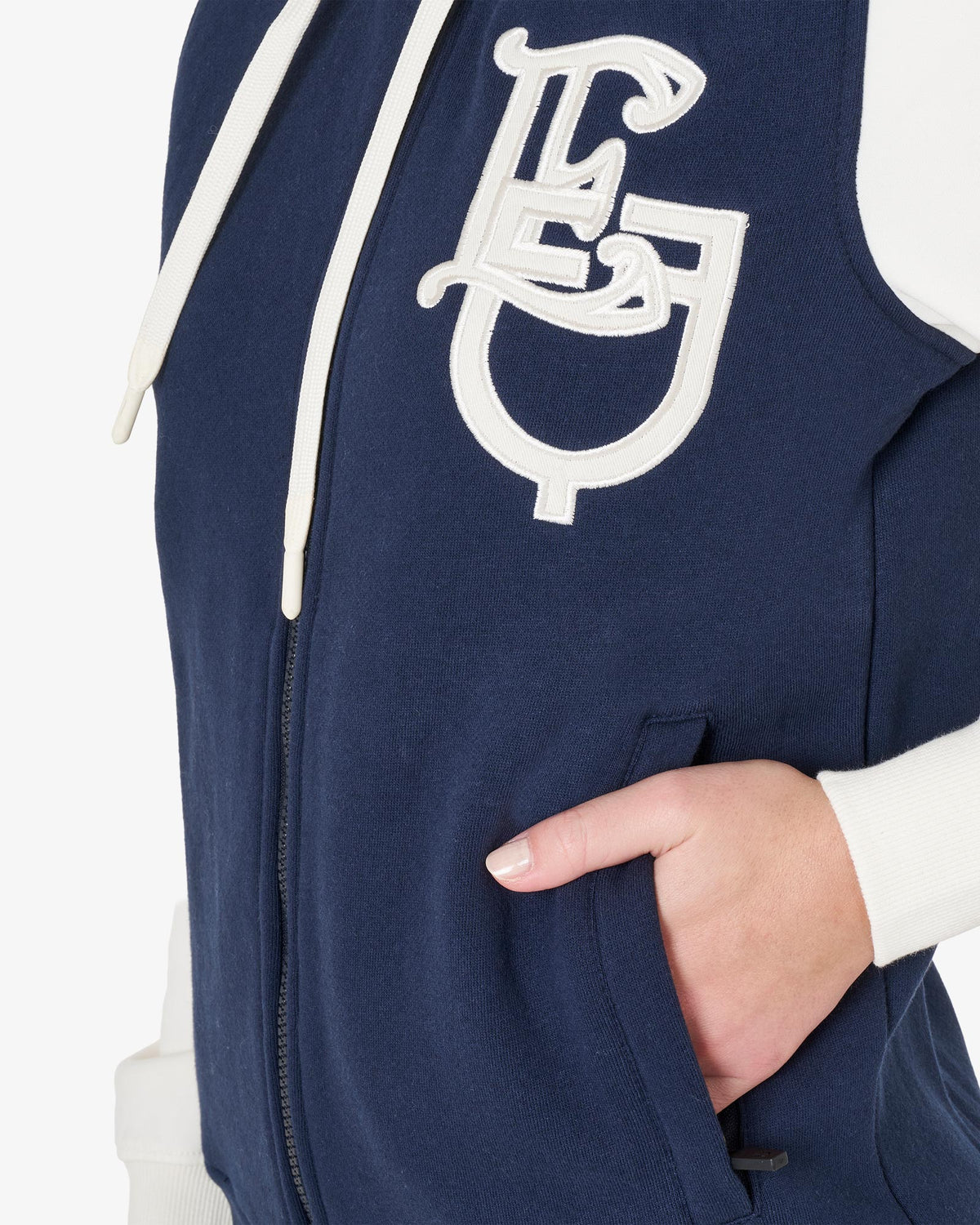 women's eq two tone hoodie with front zip