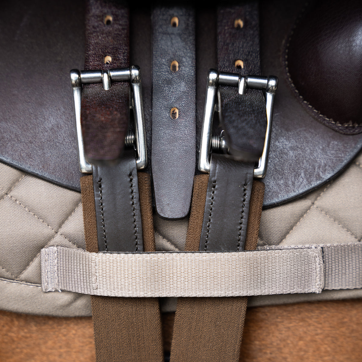 Anatomic jump girth with spring buckles IRH