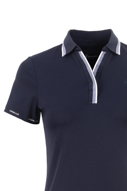 CAVALPIQUE POLO-functional pique, ribbed collar