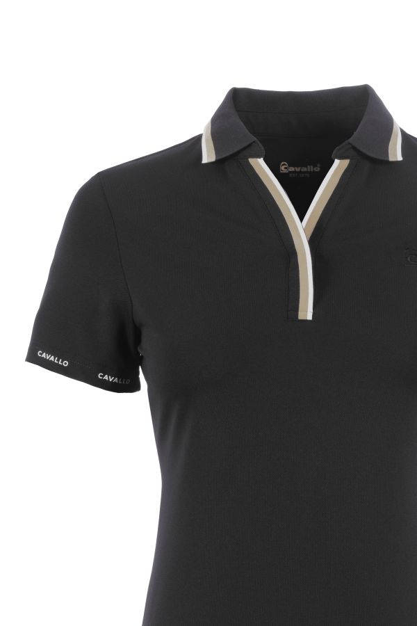 CAVALPIQUE POLO-functional pique, ribbed collar