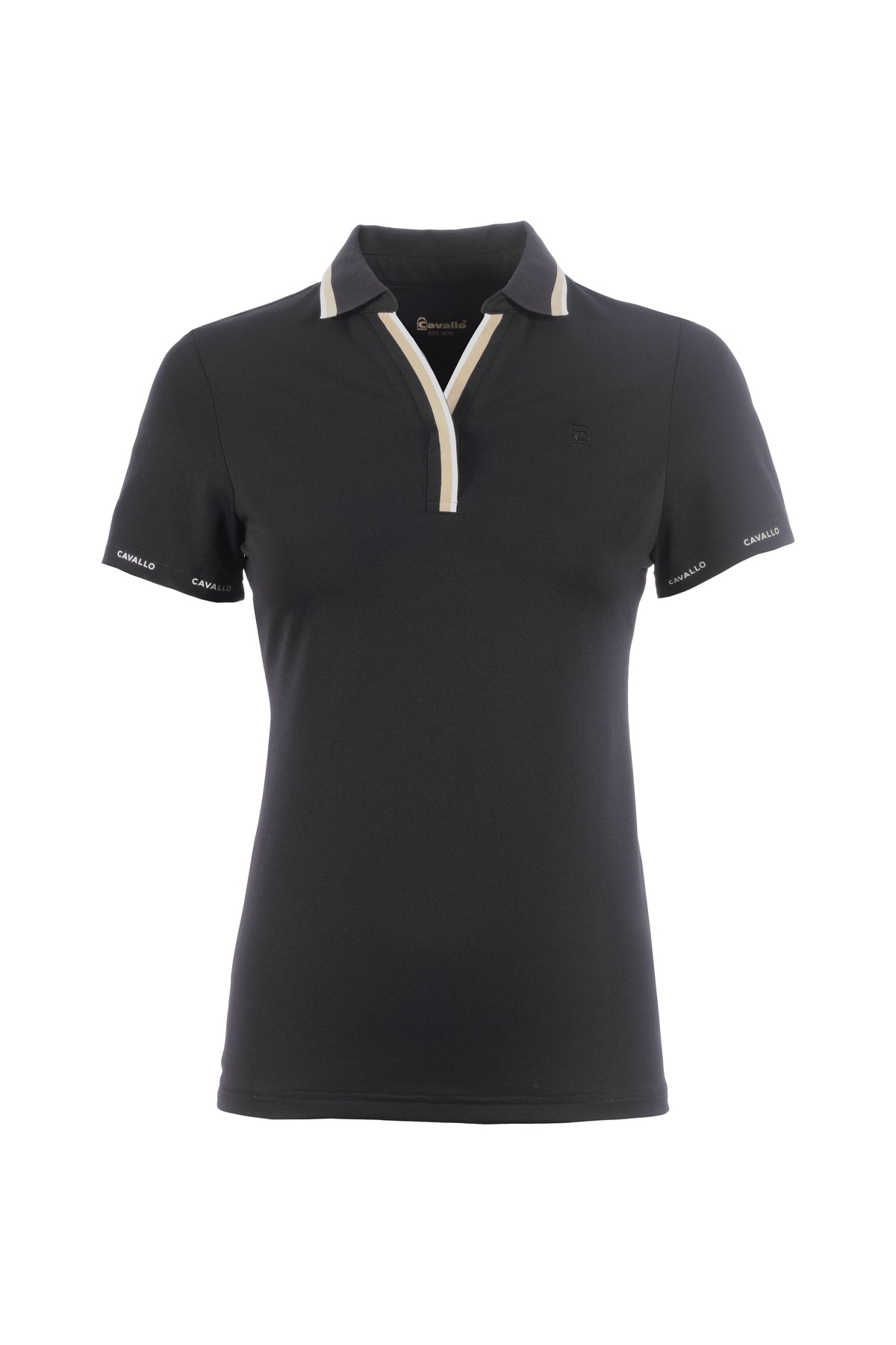 CAVALPIQUE POLO-functional pique, ribbed collar