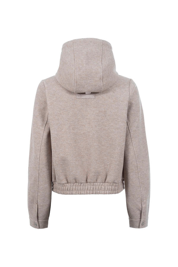 jacket CAVALRABI - Modern boxy jacket with hood and wool look