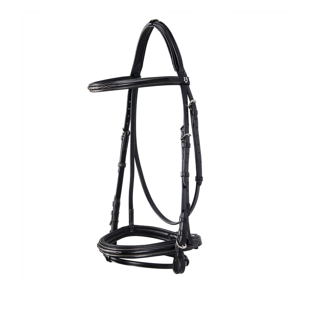 leather english bridle with embroideries