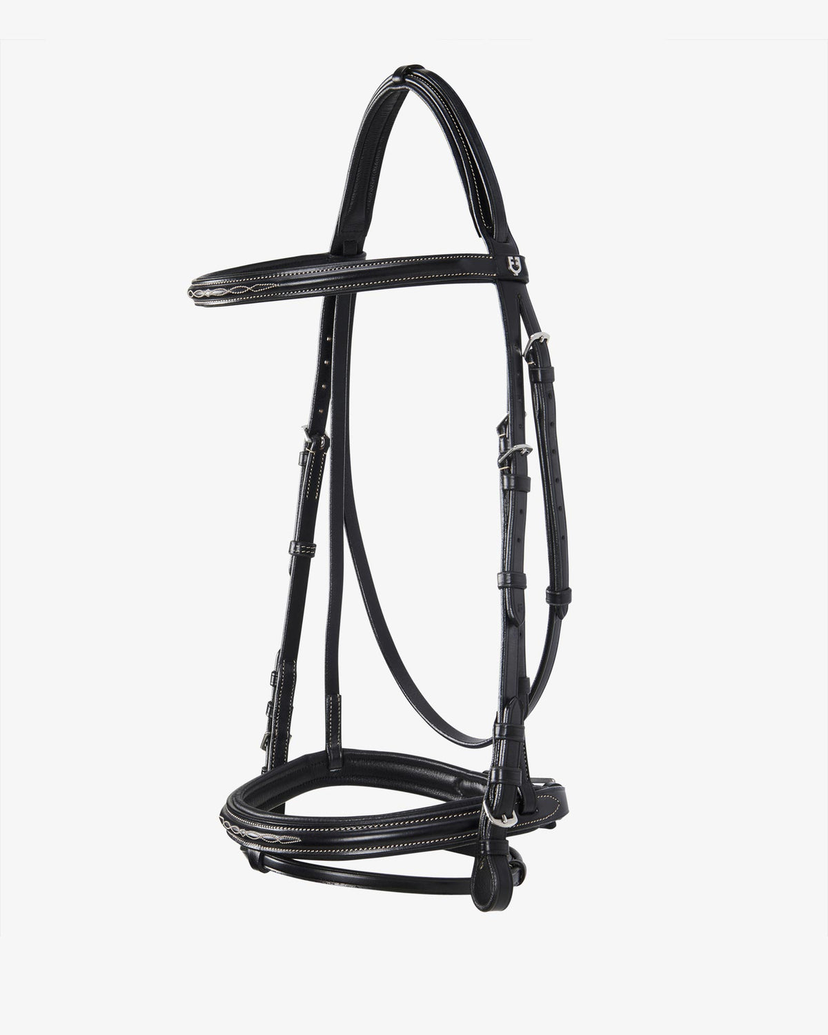 leather english bridle with embroideries