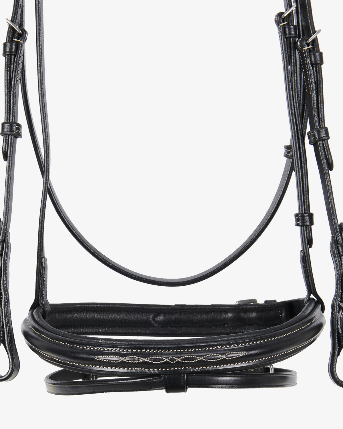 leather english bridle with embroideries