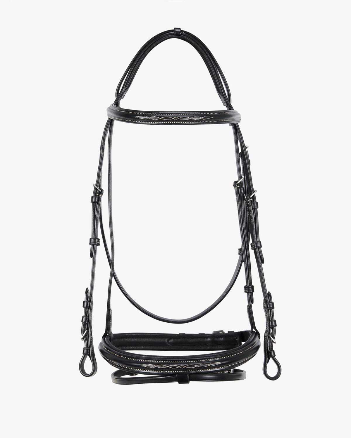 leather english bridle with embroideries