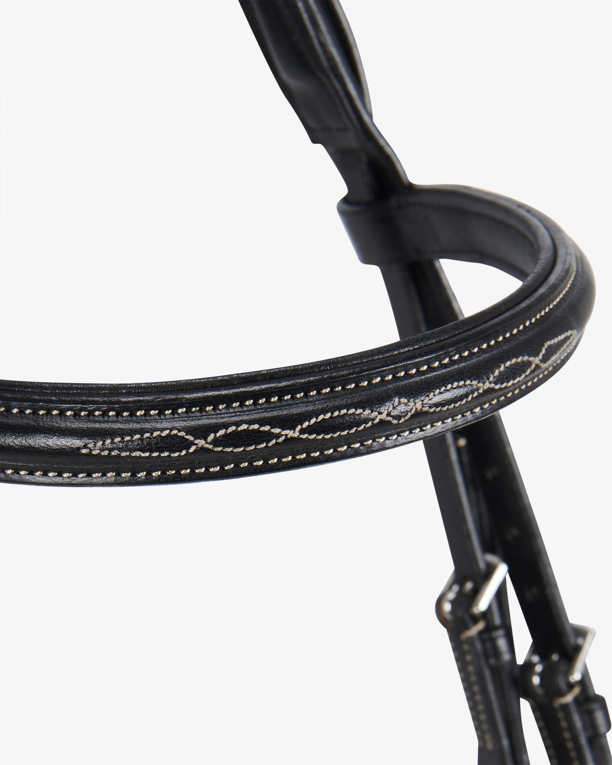 leather english bridle with embroideries