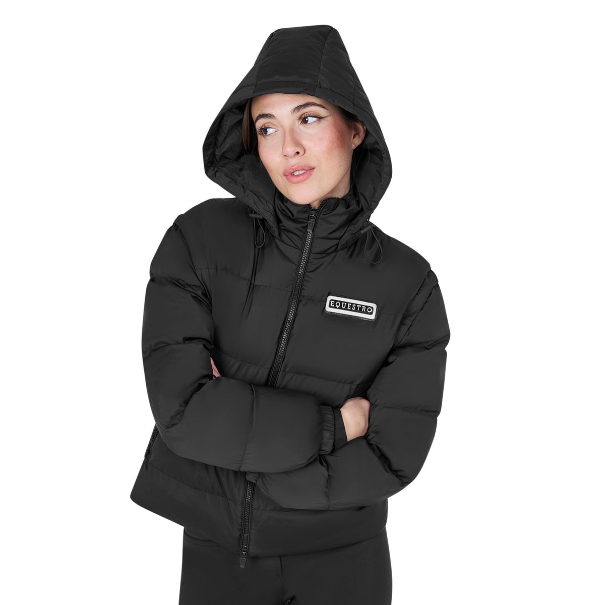 women's 3-in-1 down jacket with detachable inserts BLACK / XL