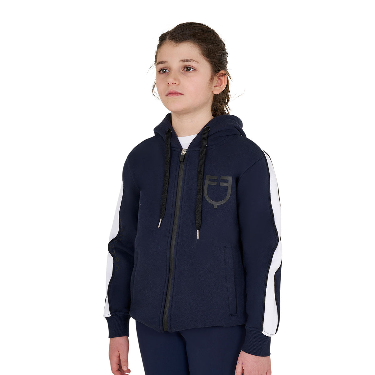 girls' cotton hoodie with front zip