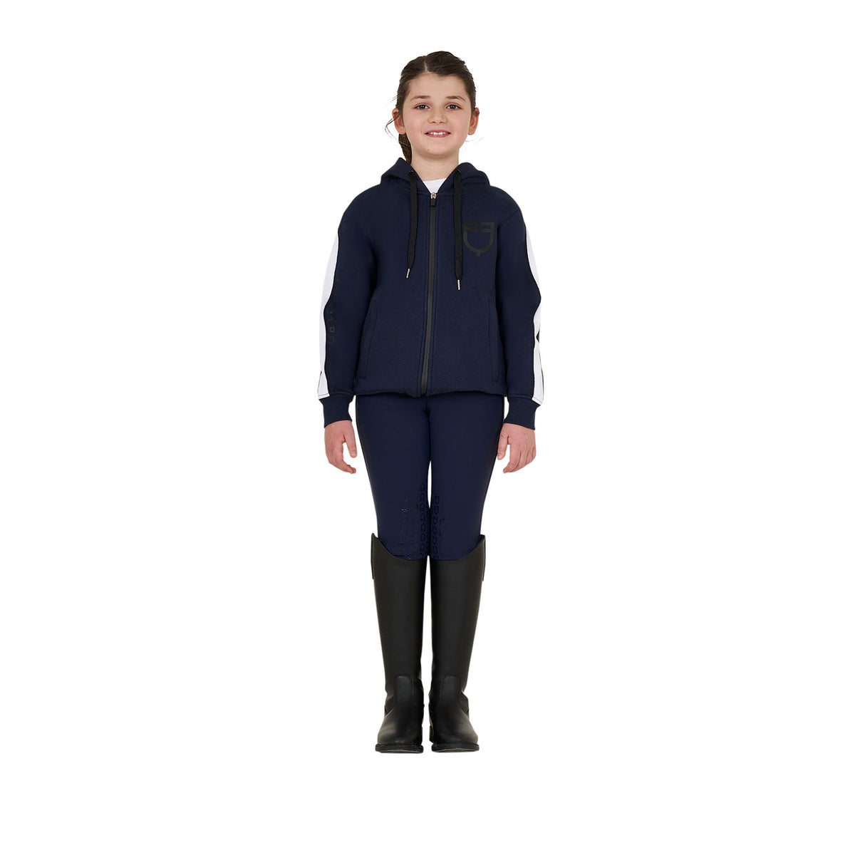 girls' cotton hoodie with front zip