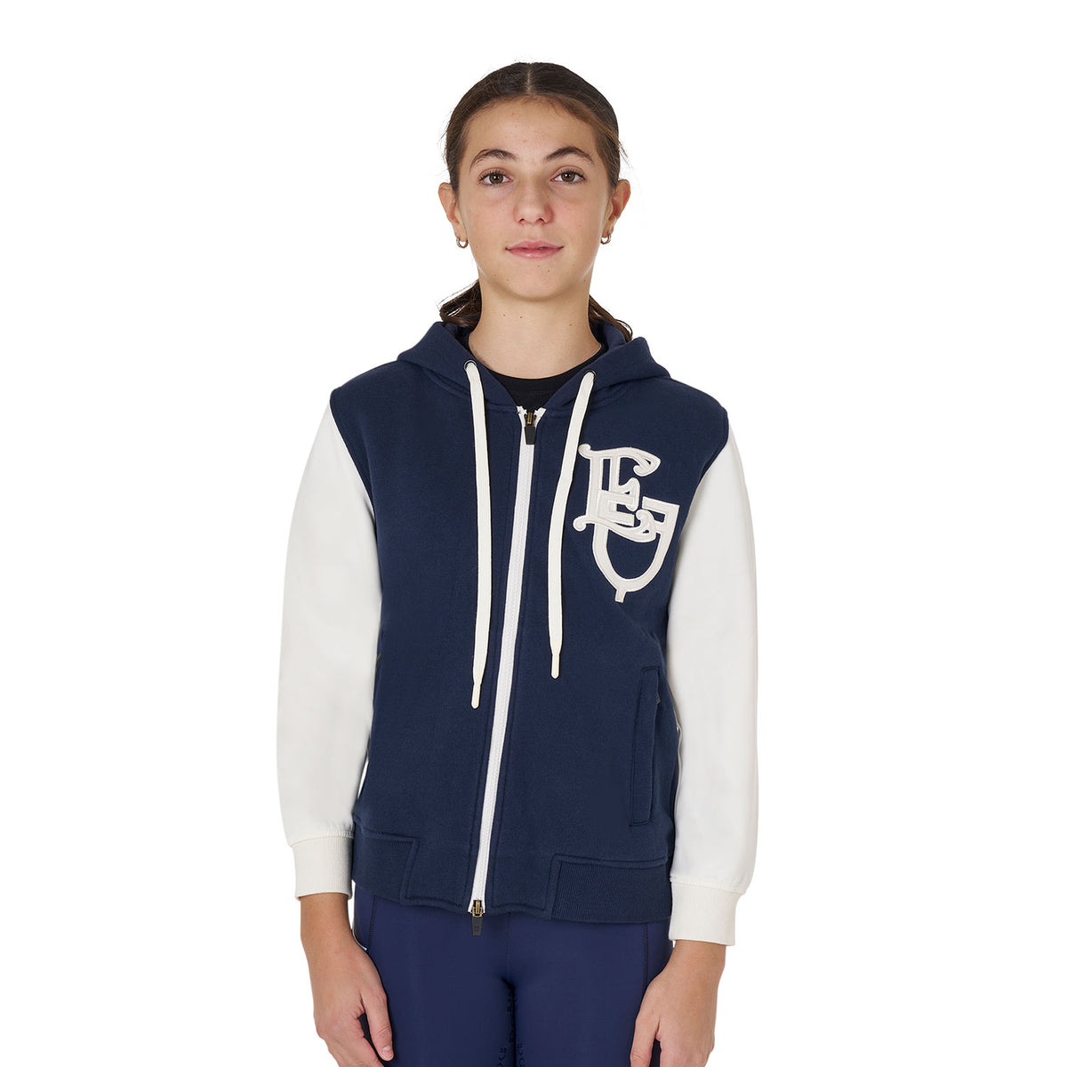 girls' eq two-tone hoodie with front zip
