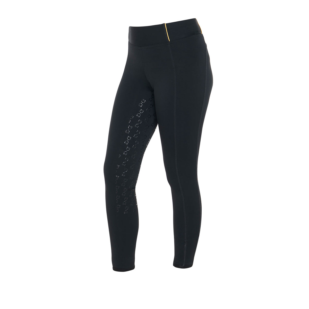 girls' slim fit grip leggings with logo BLACK / 14 Years