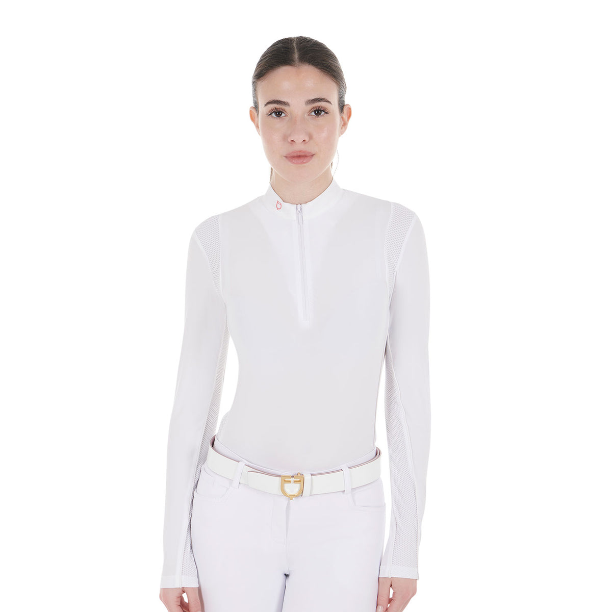 Women's competition polo shirt with mesh inserts white / XS