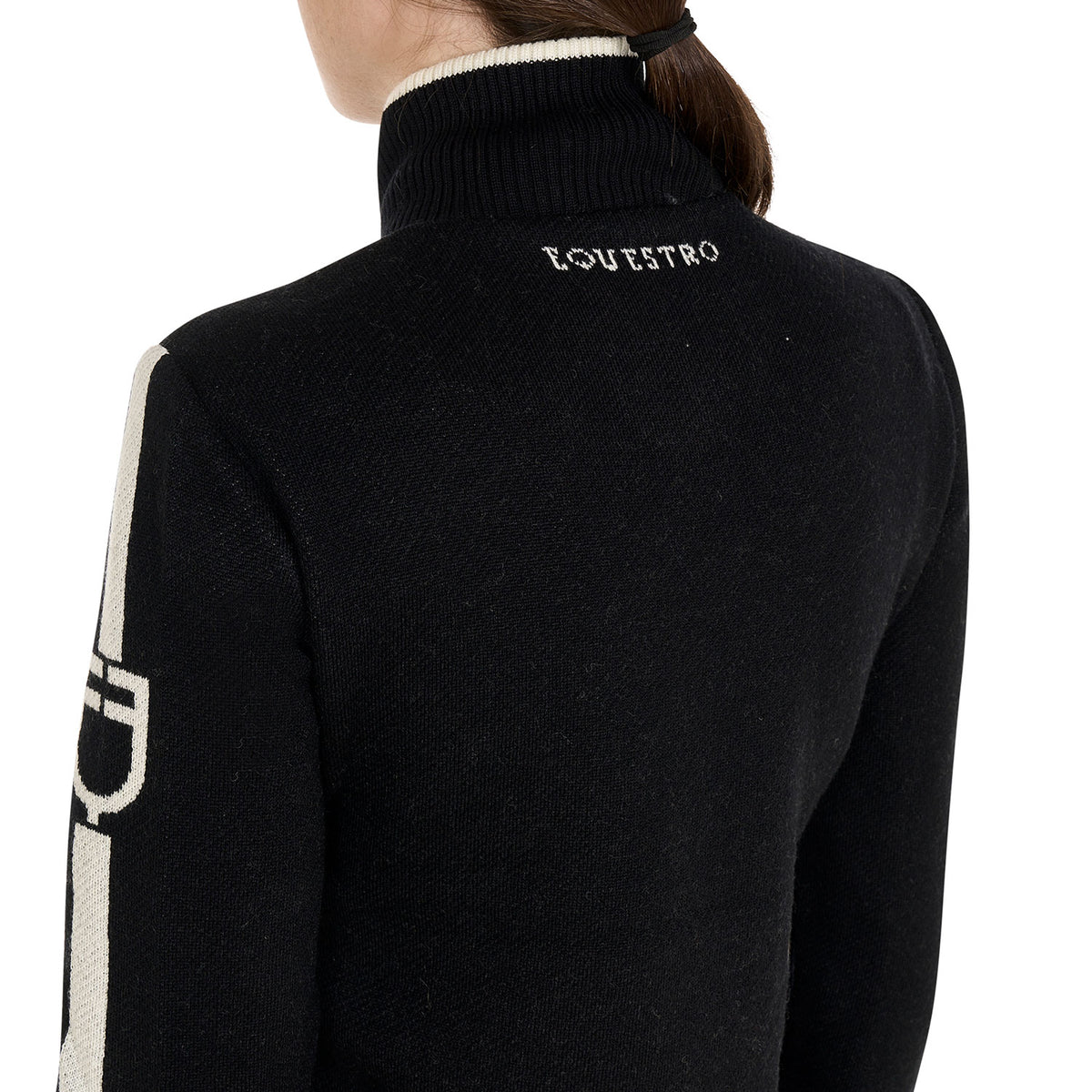 women's jacket in nylon and knit with zip