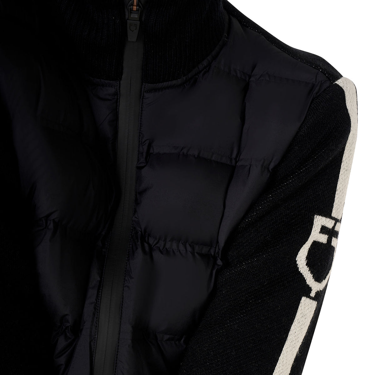 women's jacket in nylon and knit with zip
