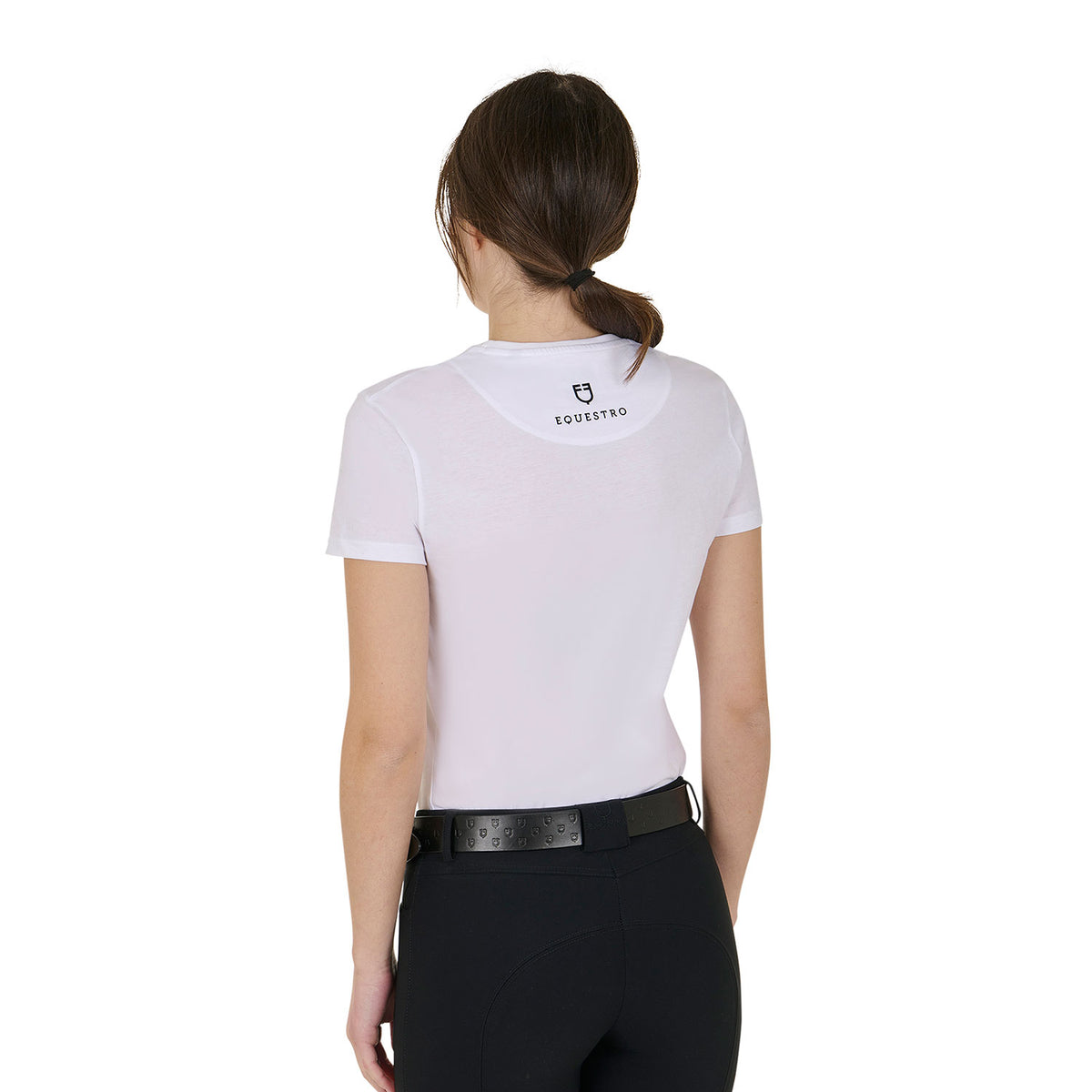 Women's Horse Varsity cotton T-shirt WHITE / XL