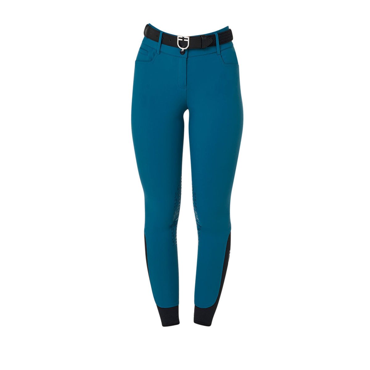 Women's high-waisted knee grip breeches BLUE CORAL (19-4526) / 48