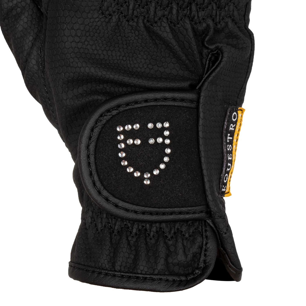 women's gloves in soft technical fabric with glitter logo