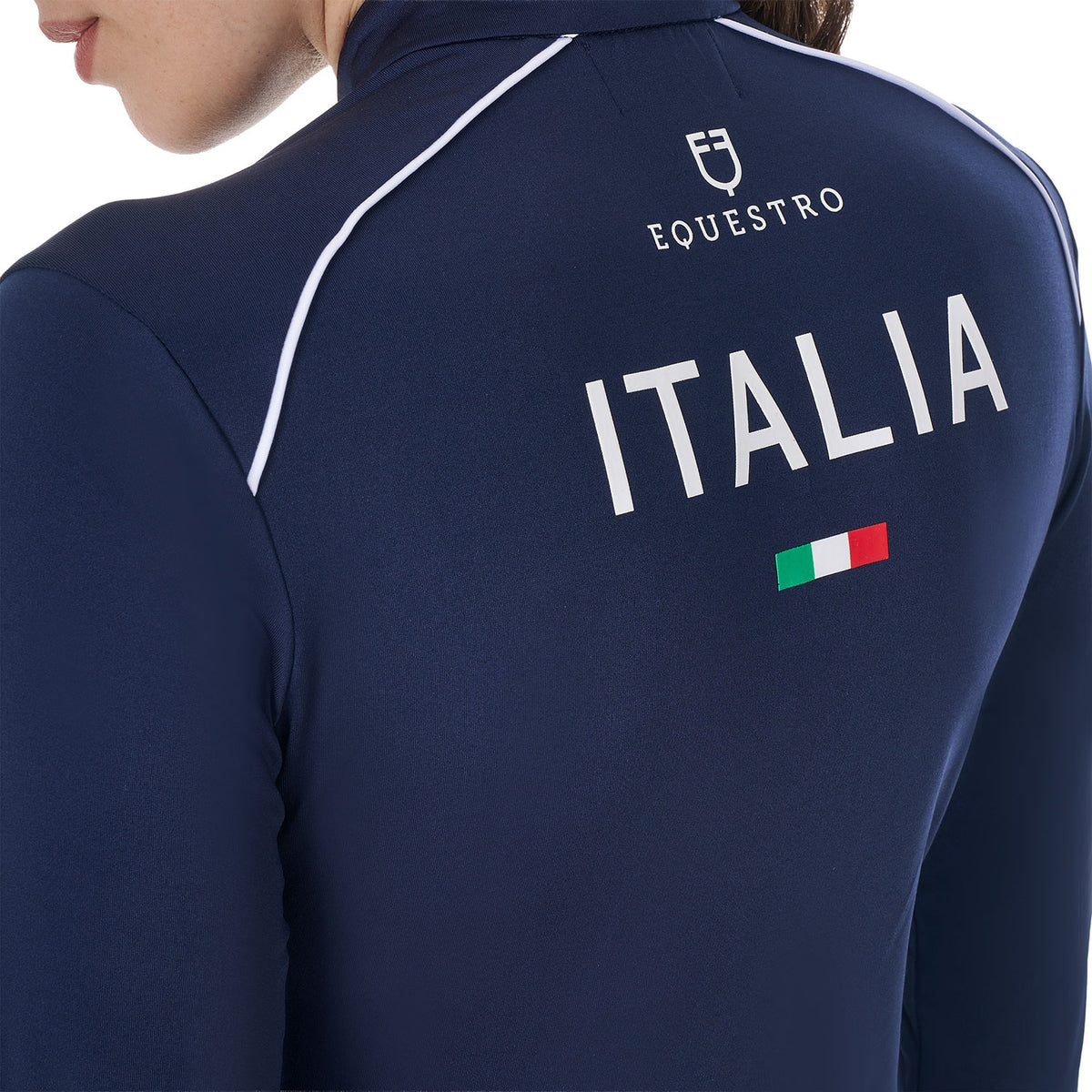 women's long-sleeved training technical polo shirt Navy (19-3923) / XXL